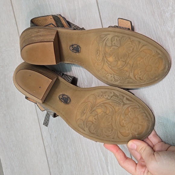 Sofft Women Manryn Snae Grey Leather Heels with Chunky Wooden Heel Sz 10M - Picture 10 of 11